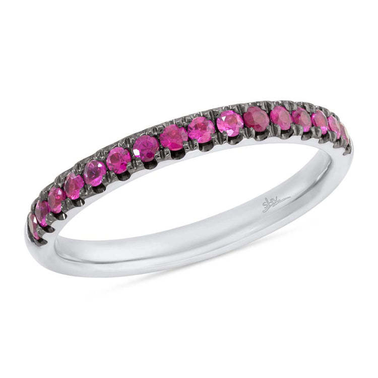 0.39ct 14k White Gold Ruby Lady's Band