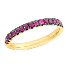 0.39ct 14k Yellow Gold Ruby Lady's Band