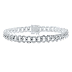 0.83ct 14k White Gold Diamond Pave Chain Bracelet