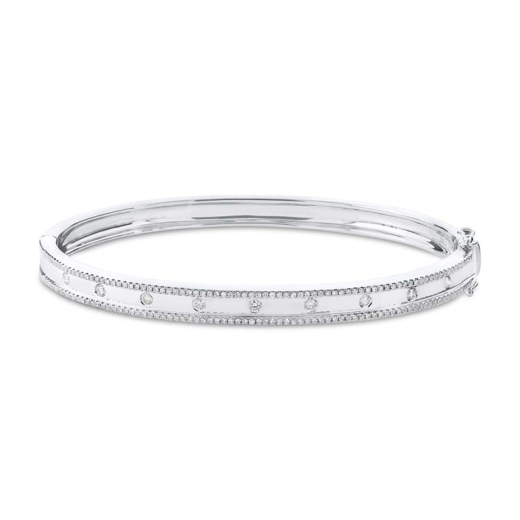 0.62ct 14k White Gold Diamond Bangle