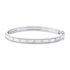 0.62ct 14k White Gold Diamond Bangle