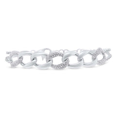 0.57ct 14k White Gold Diamond Pave Chain Bracelet