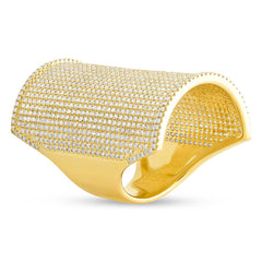 2.41ct 14k Yellow Gold Diamond Pave Lady's Ring