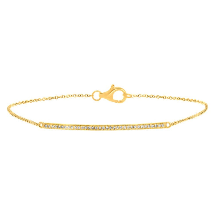 0.10ct 14k Yellow Gold Diamond Bar Bracelet