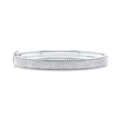 1.00ct 14k White Gold Diamond Pave Bangle