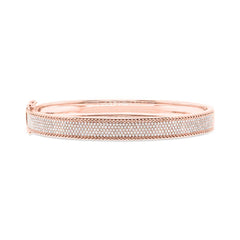 1.00ct 14k Rose Gold Diamond Pave Bangle
