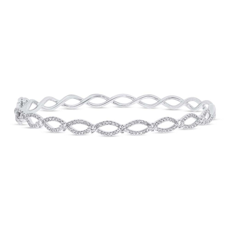 0.69ct 14k White Gold Diamond Bangle