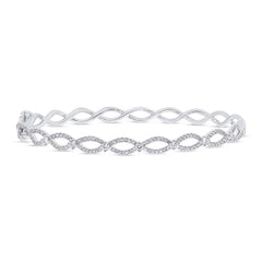0.69ct 14k White Gold Diamond Bangle