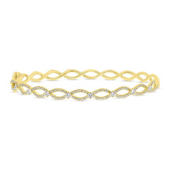 0.69ct 14k Yellow Gold Diamond Bangle