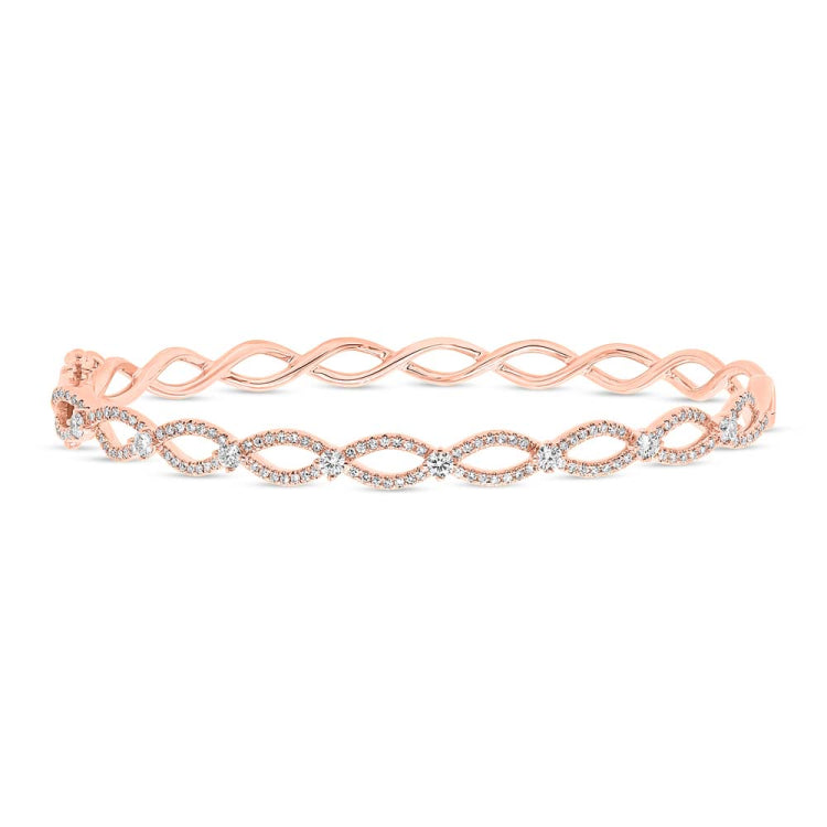 0.69ct 14k Rose Gold Diamond Bangle