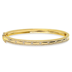 0.62ct 14k Yellow Gold Diamond Bangle