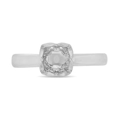 0.06ct 14k White Gold Diamond Semi-mount Ring for 0.75ct Center
