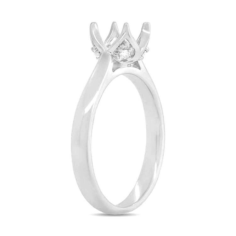0.06ct 14k White Gold Diamond Semi-mount Ring for 0.75ct Center