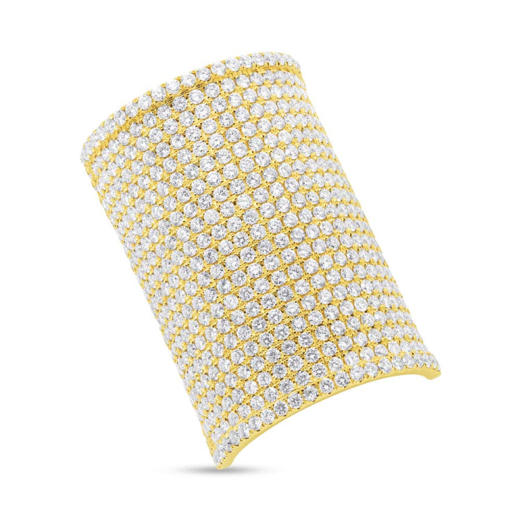 4.98ct 14k Yellow Gold Diamond Pave Lady's Ring