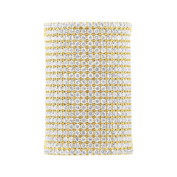 4.98ct 14k Yellow Gold Diamond Pave Lady's Ring