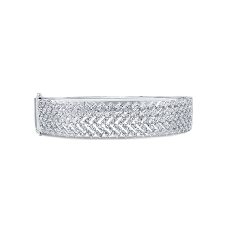 2.17ct 14k White Gold Diamond Bangle