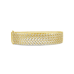 2.17ct 14k Yellow Gold Diamond Bangle