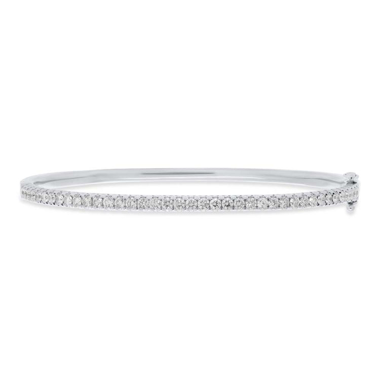 1.05ct 14k White Gold Diamond Bangle