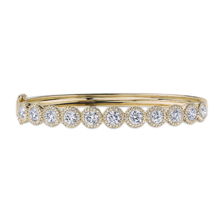 4.97ct 14k Yellow Gold Diamond Bangle