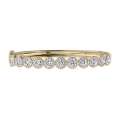 4.97ct 14k Yellow Gold Diamond Bangle