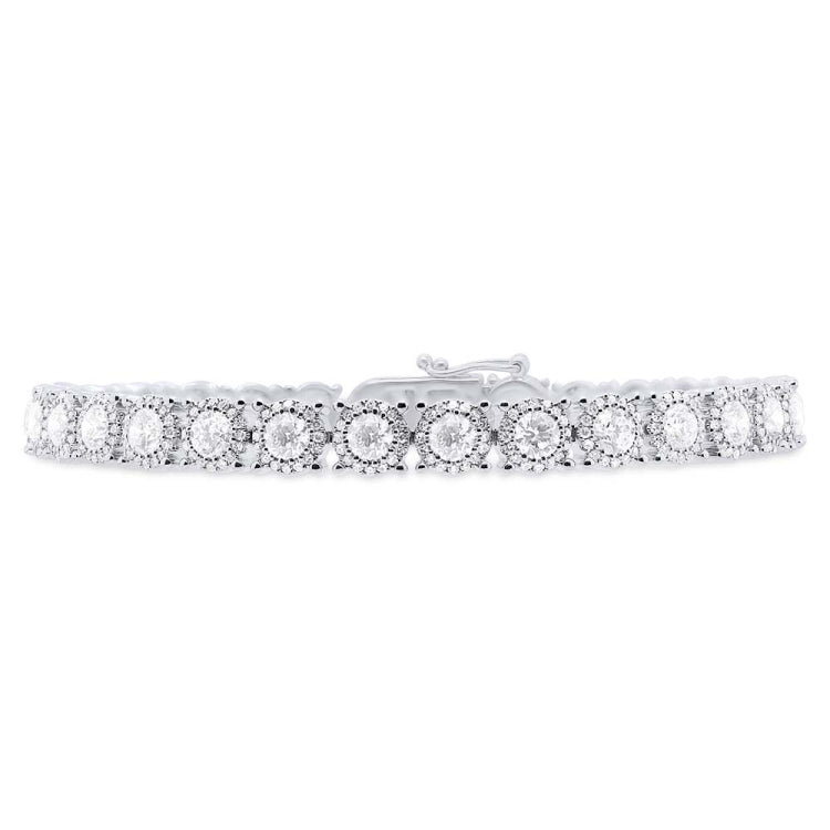 7.43ct 14k White Gold Diamond Lady's Bracelet