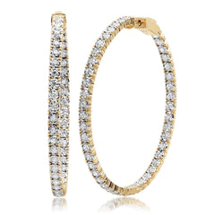2.65ct 14k Yellow Gold Diamond Hoop Earring