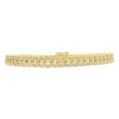 1.18ct 14k Yellow Gold Diamond Chain Bracelet