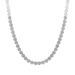 9.71ct 18k White Gold Diamond Cluster Necklace