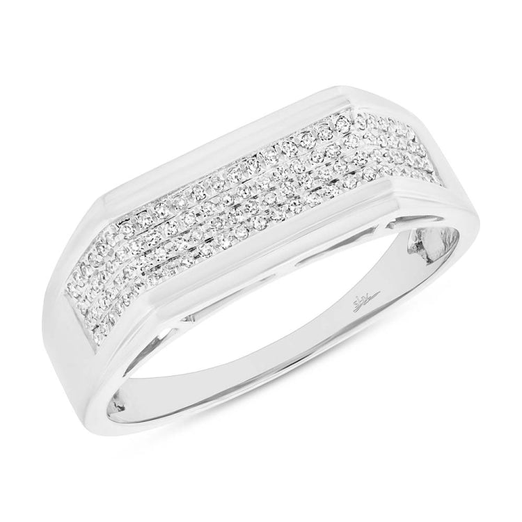 0.24ct 14k White Gold Diamond Men's Ring Size 7.5
