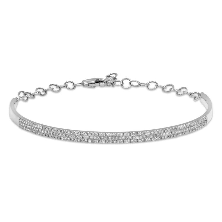 0.55ct 14k White Gold Diamond Pave Bangle