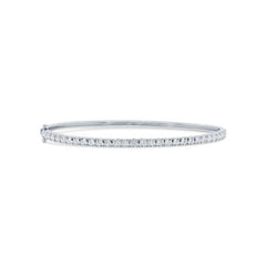 0.86ct 14k White Gold Diamond Bangle Size L