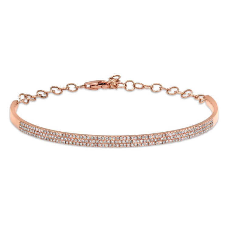 0.55ct 14k Rose Gold Diamond Pave Bangle