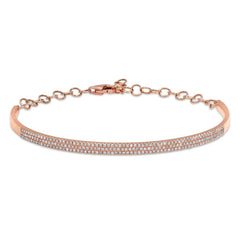 0.55ct 14k Rose Gold Diamond Pave Bangle