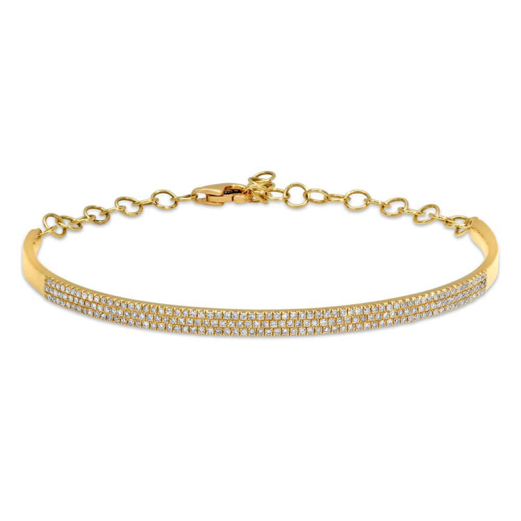 0.55ct 14k Yellow Gold Diamond Pave Bangle