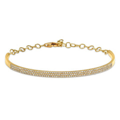 0.55ct 14k Yellow Gold Diamond Pave Bangle