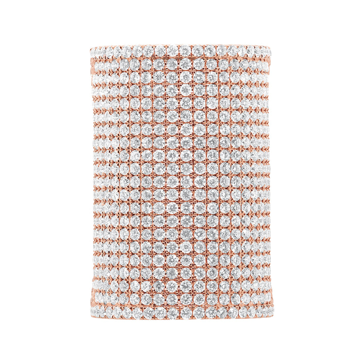 4.98ct 14k Rose Gold Diamond Pave Lady's Ring