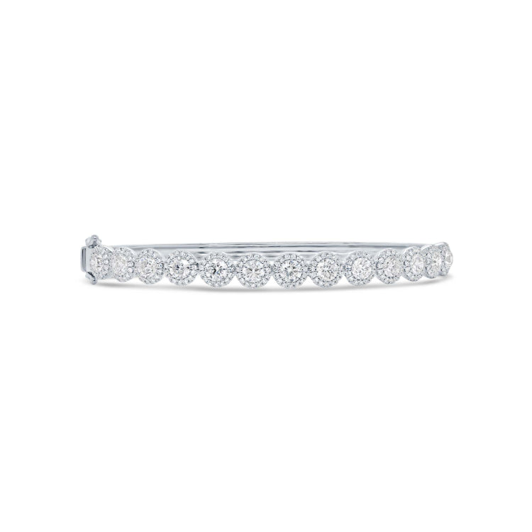 3.17ct 14k White Gold Diamond Bangle