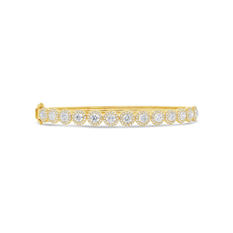 3.17ct 14k Yellow Gold Diamond Bangle