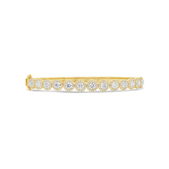 3.17ct 14k Yellow Gold Diamond Bangle