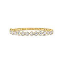 3.17ct 14k Yellow Gold Diamond Bangle