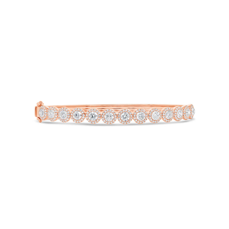3.17ct 14k Rose Gold Diamond Bangle