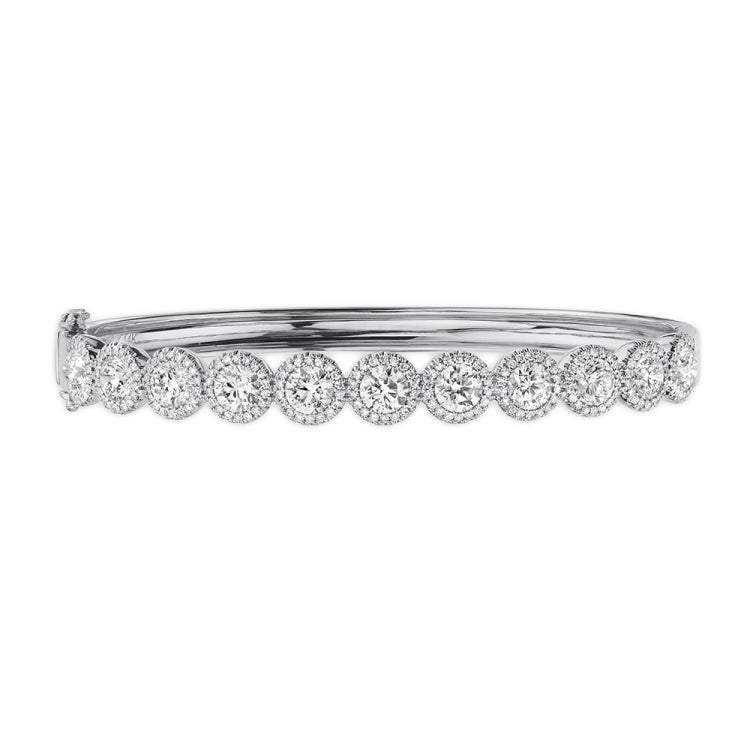 4.97ct 14k White Gold Diamond Bangle