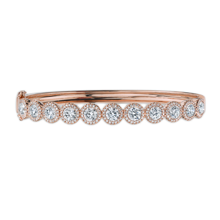 4.97ct 14k Rose Gold Diamond Bangle