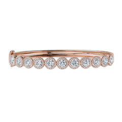 4.97ct 14k Rose Gold Diamond Bangle