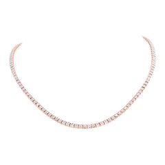 3.96ct 14k Rose Gold Diamond Tennis Necklace