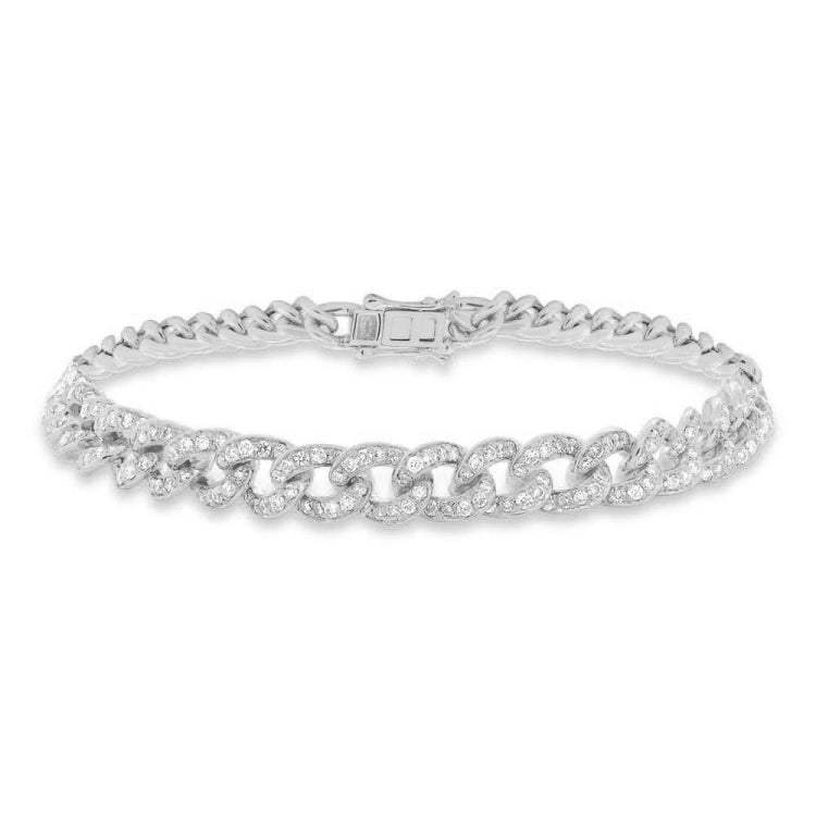 2.30ct 14k White Gold Diamond Chain Bracelet