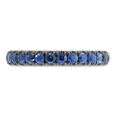 0.68ct 14k White Gold Blue Sapphire Lady's Band Size 6