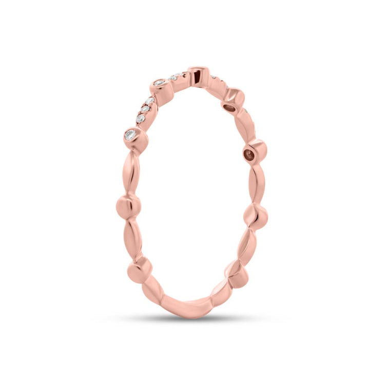0.06ct 14k Rose Gold Diamond Lady's Band Size 4.5