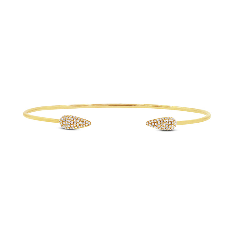 0.22ct 14k Yellow Gold Diamond Bangle