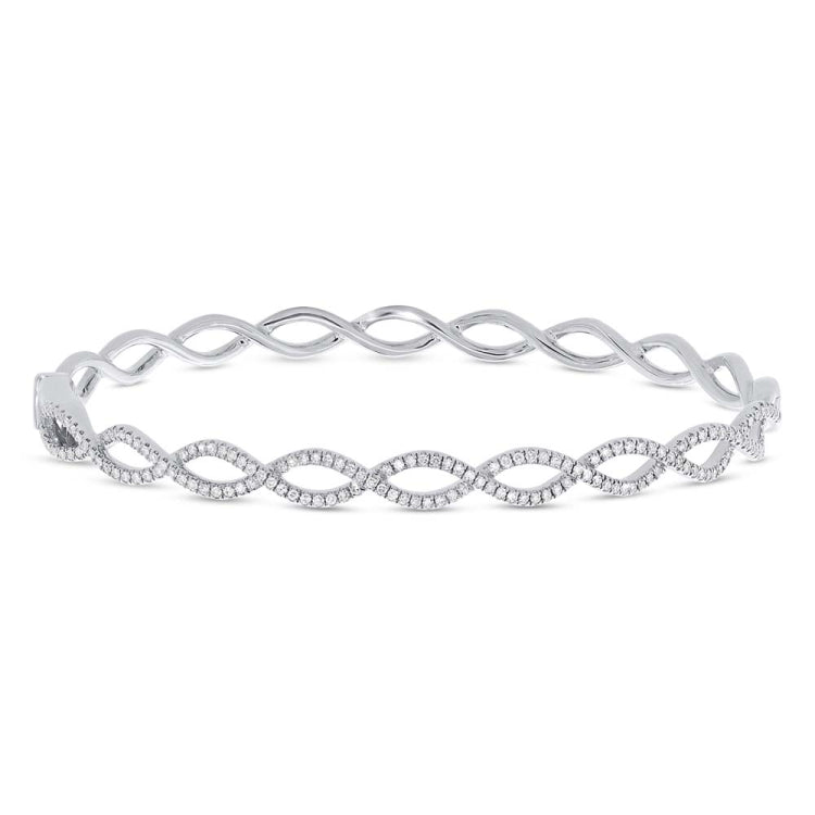 0.46ct 14k White Gold Diamond Bangle
